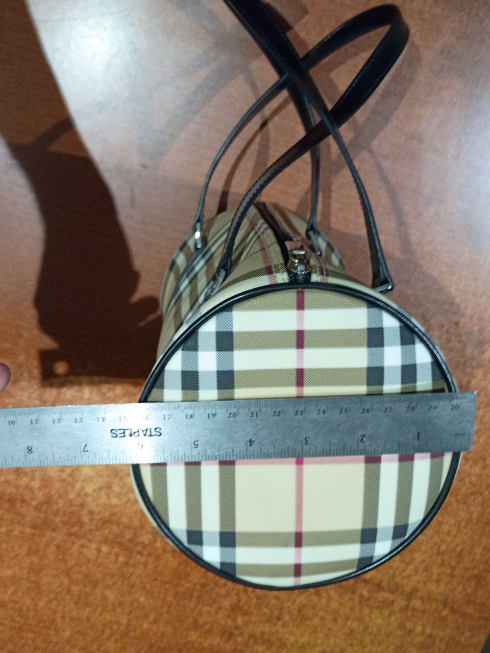 Burberry Nova Check Barrel Bag with Black Straps - Picture 6 of 15
